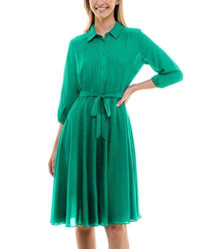 Nanette Nanette Lepore Damen Hemdkleid mit Ellbogenärmeln und Biesen, mit Selbstfutter Kleid, Kleeblatt, Grün, 44 Nanette Nanette Lepore Damen Hemdkleid mit Ellbogenärmeln und Biesen, mit Selbstfutter Kleid, Kleeblatt, Grün, 44 von Nanette Nanette Lepore
