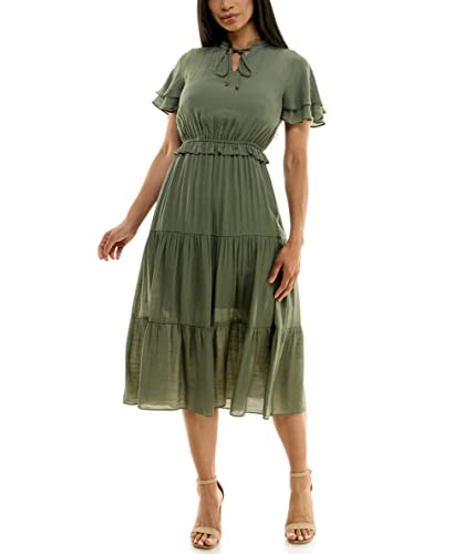 Nanette Nanette Lepore Damen Maxi karibischer Textur und dreistufigem Rock Kleid, Prarie Salbei, 34 von Nanette Nanette Lepore