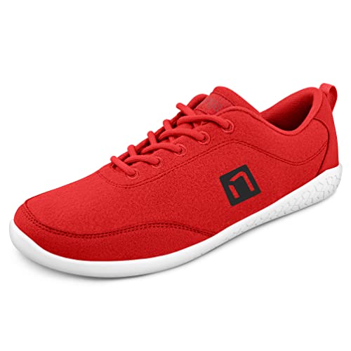 Nanga Barefoot Men - Merino Barfuß Schuhe für Herren, Outdoor Sneaker aus Merinowolle, Gesundheitsschuhe, Traillaufschuhe (rot, Numeric_44) von Nanga