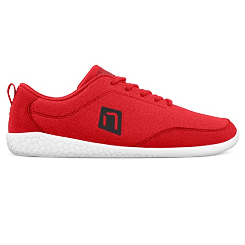 Nanga Barefoot Men - Merino Barfuß Schuhe für Herren, Outdoor Sneaker aus Merinowolle, Gesundheitsschuhe, Traillaufschuhe (rot, Numeric_44) von Nanga