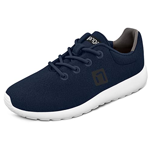 Nanga Damen Wool Sneaker Women - Leichte Merino Woll-Sneaker für Freizeit, Sport & Arbeit, Atmungsaktive Damen Schuhe mit Wechsel-Fußbett dunkelblau 36 von Nanga