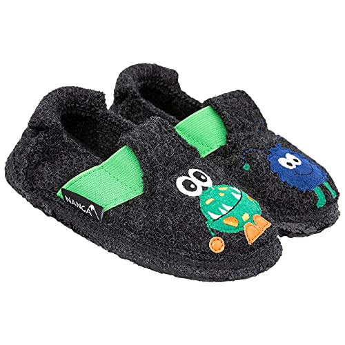 Nanga Jungen Kinder Hausschuh Big Monsta dunkelgrau 26 von Nanga