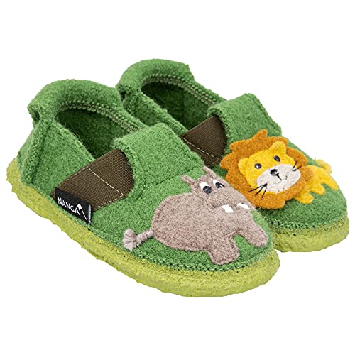 Nanga Kinder - Unisex Kinder Hausschuh Jungle Kings hell grün 25 von Nanga