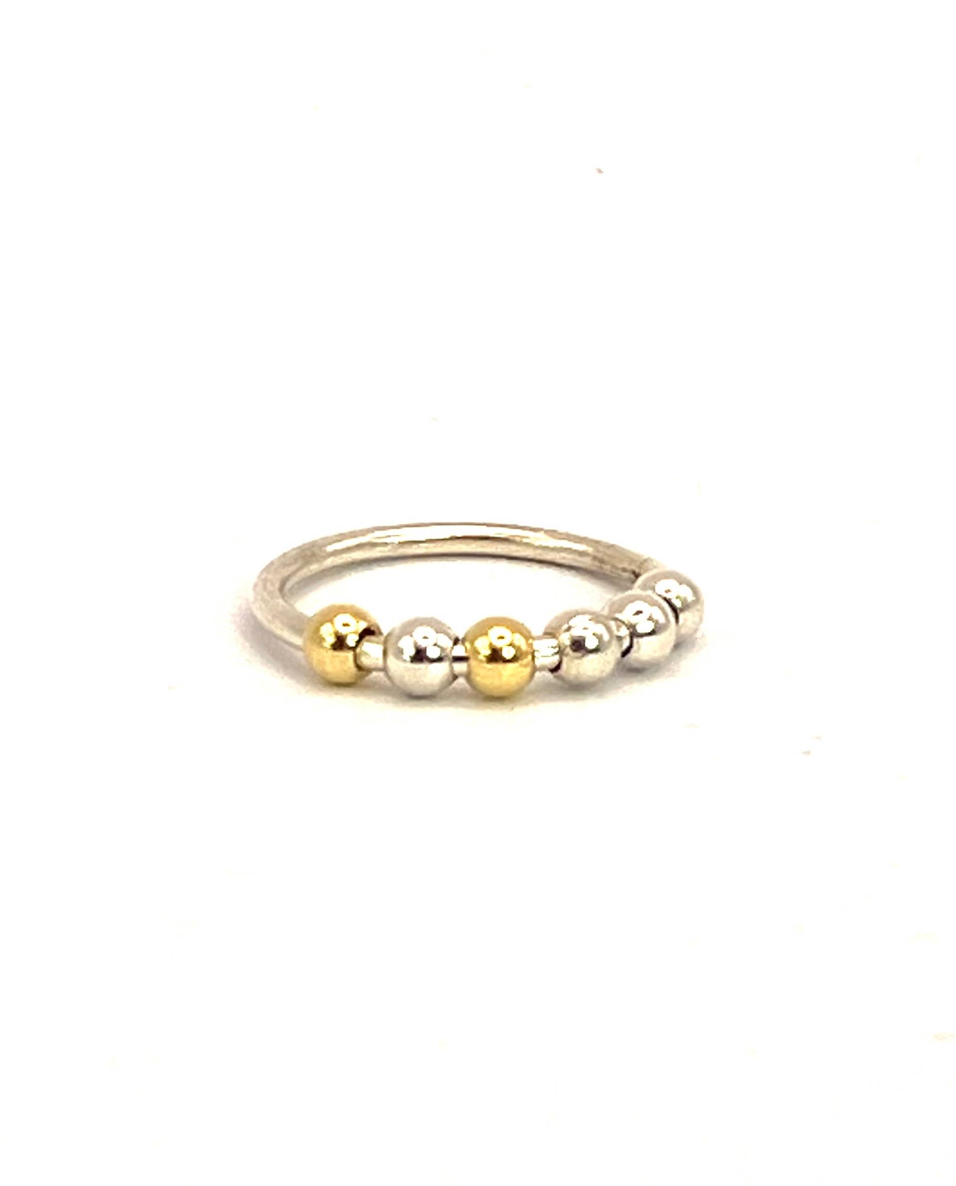 Fidgetring Mit 2 Gold - Und 4 Silberkugeln Fidgetring Mit 2 Gold - Und 4 Silberkugeln von NaniWilmsSchmuck