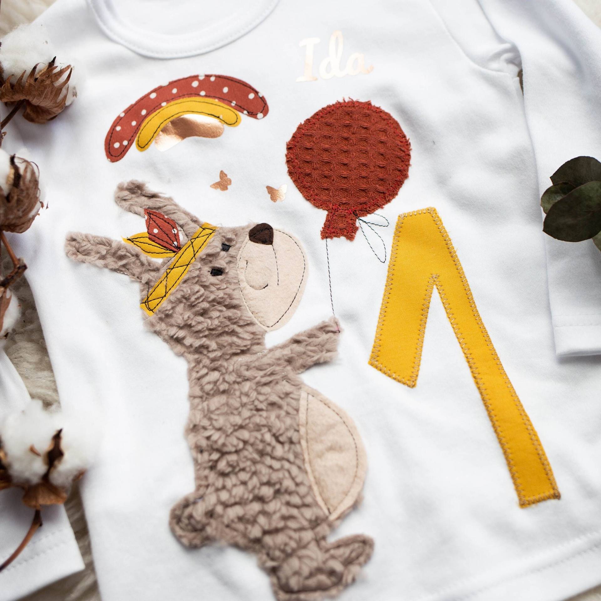 Geburtstagsshirt Kinder, Geburtstagsshirt, Shirt Mit Zahl, Mädchen, Geburtstag, Hase, Kindershirt, Name von NaniluDesign