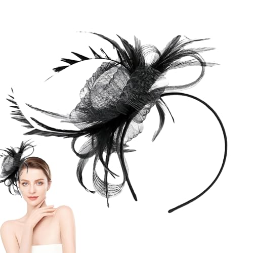 Nankoyal Federkopfschmuck | Kopfschmuck Fascinators - Haarschmuck Hut Netzhaarreif Für Kostümparty Hochzeiten Mädchen Frauen Gartenparty Gesellschaftsanlässe von Nankoyal