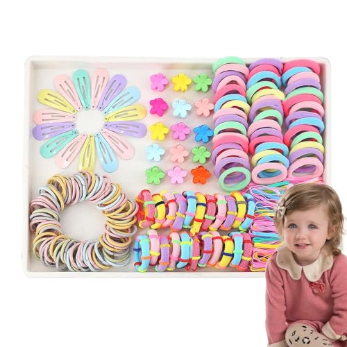 Nankoyal Haargummibänder-Set, süßes Haar-Accessoires-Set,Pferdeschwanzhalter Bunte elastische Haarbänder Set | Mehrfarbige Haargummis, Mädchen-Haar-Accessoires-Set, buntes elastisches Haarbänder-Set von Nankoyal
