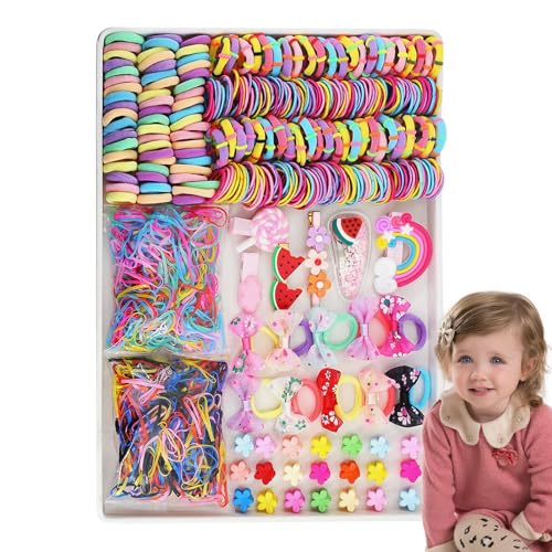Nankoyal Süßes Haarschmuck-Set, Haargummi-Set | Mehrfarbige Haargummis | Elastische Pferdeschwanzhalter-Haarbänder, buntes Haar-Accessoires-Set für kleine Mädchen, mehrfarbige Haargummis für Frauen, von Nankoyal