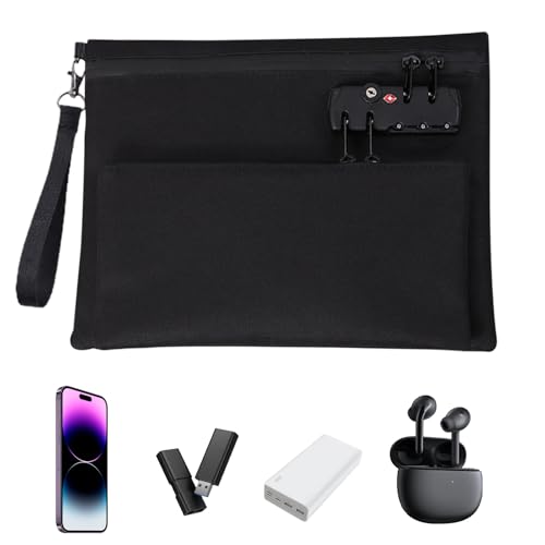 Nankoyal Verschließbare Geldtasche | Tasche mit Reißverschluss - Doppelschichtige Verriegelte Geldbörse Für Kasse Notar Unterlagen Reisepässe von Nankoyal