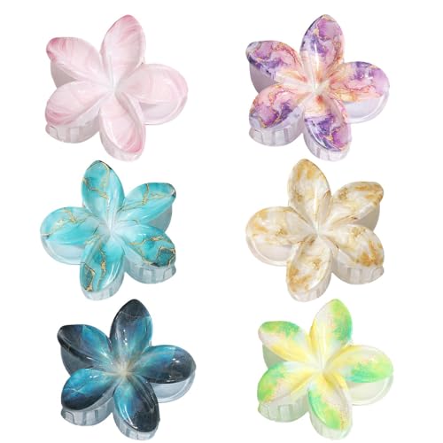 6 Stück Blumens Haarspangen, Lilienklauenklammern Mit Farbverlauf, Rutschfest Blumens Haarklammern, 8×7cm, Haarschmuck Für Damen, Dick Dünn Haar 6 Stück Blumens Haarspangen, Lilienklauenklammern Mit Farbverlauf, Rutschfest Blumens Haarklammern, 8×7cm, Haarschmuck Für Damen, Dick Dünn Haar von Nanmiyan