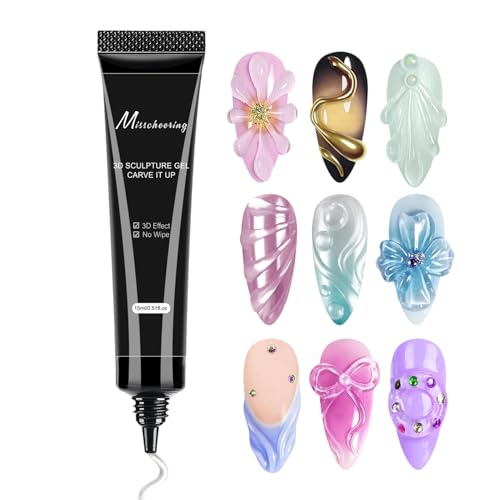 Multifunktionales 3D Gel Nagelkunst, 15ml Nageldesign Dekoration Modellierkleber Zur Langanhaltenden Verstärkung Und Haftung, Für Frauen Nagel Carving, Nagelmodellage von Nanmiyan