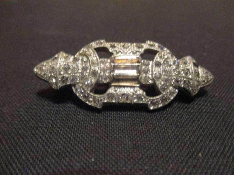 Vintage Art Deco Markasit Und Strass-Brosche Vintage Art Deco Markasit Und Strass-Brosche von NannaBellaHome