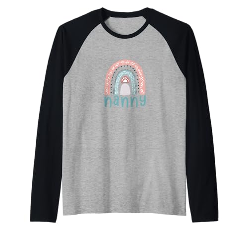 Oma, Boho, Regenbogen-Design, lustiges Geschenk, Wasserfarbe Raglan von Nanny Rainbow Tees