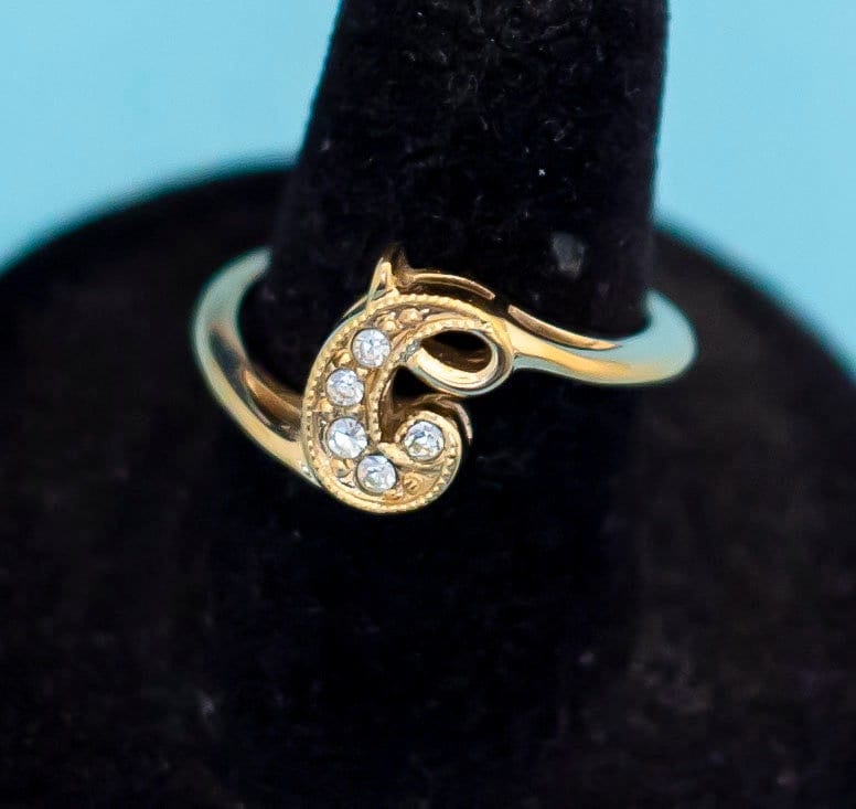 Vintage Abstrakter Gold Ton Ring Von Avon Größe 6 3/4 N22 von NannyUnitedStates