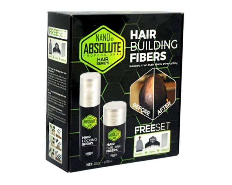 Nano Absolute Haarpuder Hair Building Fibers Haarpuder Topik Set 125ml + 27g Mittelbraun von Nano Absolute