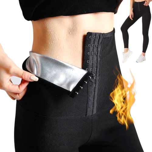 Nano Hertz Hosen Sauna Sporthose Abnehmen Hosen Laufhose Sweat Schwitzhose Jogginghose Leggings Pants Trainingshose Sweathose Frauen Women Damen von Nano Hertz