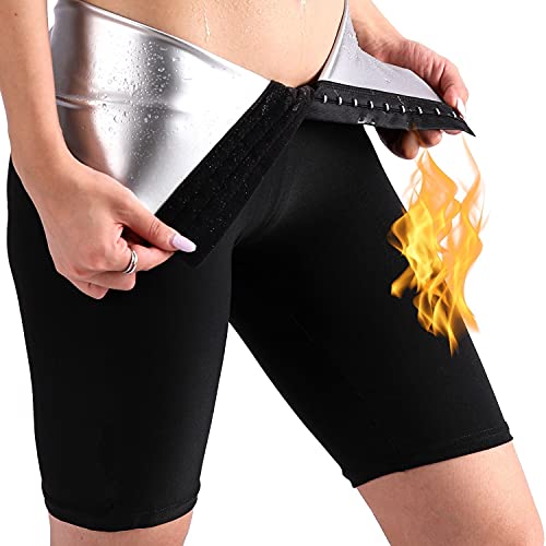 Nano Hertz Shorts Sauna Sporthose Abnehmen Hosen Laufhose Schwitzhose Hosen Schwitzen Jogginghose für Frauen Women Damen von Nano Hertz