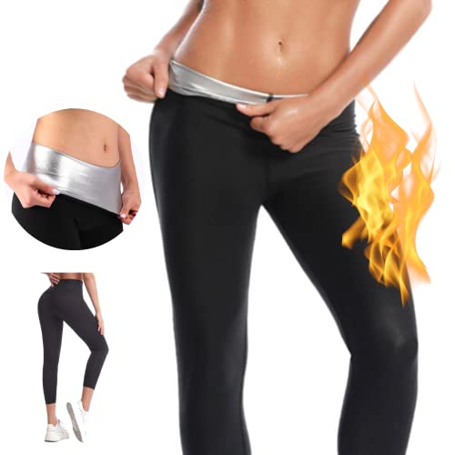 Nano Hertz Saunaanzüge Hosen Sauna Sporthose Laufhose Hot Thermo Sweat Schwitzhose Schweiß Schwitzen Jogginghose Leggings Pants Trainingshose Sweathose Frauen Women Damen von Nano Hertz