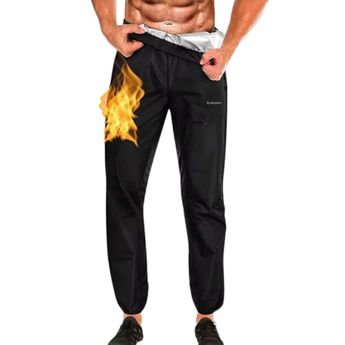 Nano Hertz Schwitzhose Saunaanzug Sauna Hose Abnehmen Schwitz Sweat Zum Abnehmen Schwitzanzug Taschen der Seite Fitness Herren Männer Men von Nano Hertz