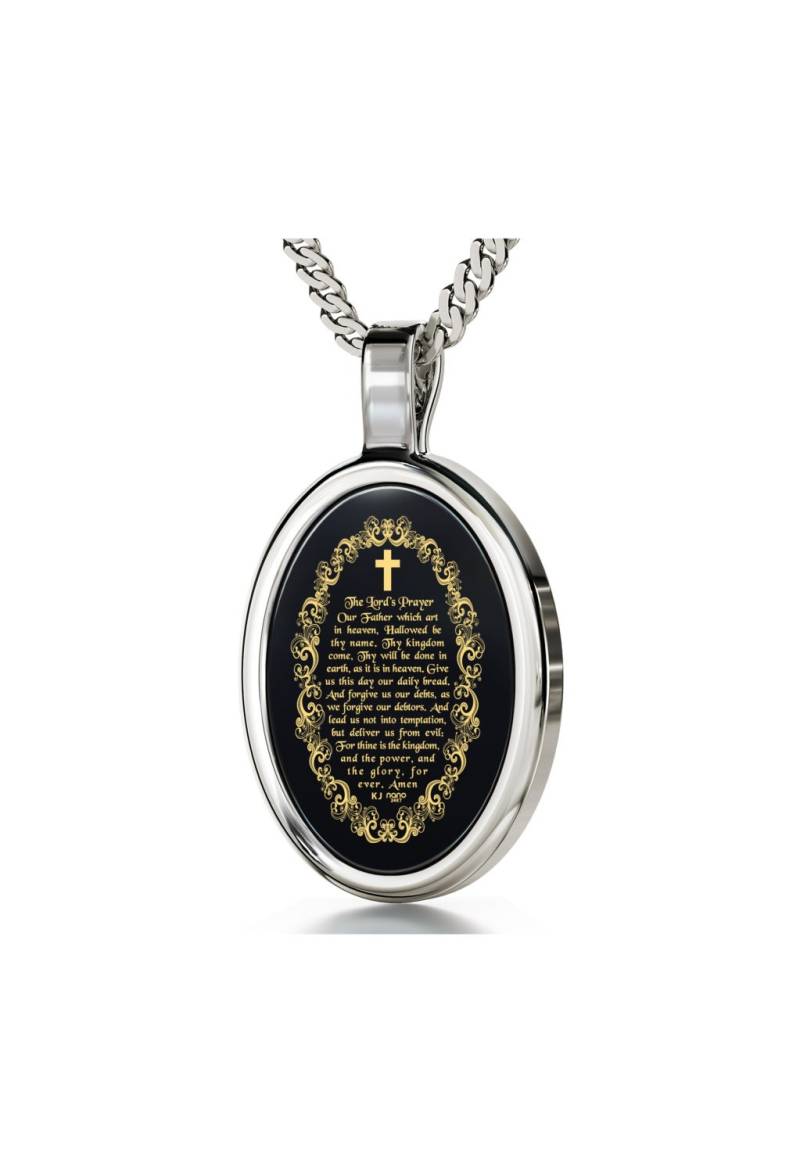 Die Halskette Des Herrn in 24Kt Gold Auf Schwarzem Onyx, Christlicher Anhänger, Einzigartiges Religiöses Geschenk, Bedeutungsvolles Geschenk Für Ihn Die Halskette Des Herrn in 24Kt Gold Auf Schwarzem Onyx, Christlicher Anhänger, Einzigartiges Religiöses Geschenk, Bedeutungsvolles Geschenk Für Ihn von NanoStyleJewelry