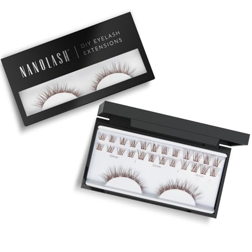 Cluster wimpern zur DIY Wimpernverlängerung zu Hause Nanolash 36 Stück - Wimpern Extension selber machen,Wimpernverlängerung DIY, DIY Falsche Wimpern (Braun, CLASSY) von Nanolash