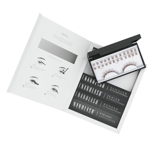 Set zur cluster wimpern zur DIY Wimpernverlängerung zu Hause Nanolash - komplettes Set zu Wimpern Extension zu House, 36 Wimpernsegmente (Braun, CLASSY) von Nanolash