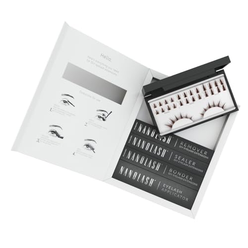 Set zur cluster wimpern zur DIY Wimpernverlängerung zu Hause Nanolash - komplettes Set zu Wimpern Extension zu House, 36 Wimpernsegmente (Braun, FLIRTY) von Nanolash