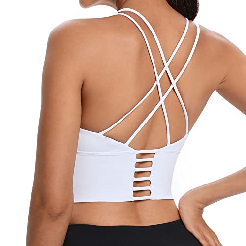 Nanomi Beauty Gepolsterter Damen-Sport-BH mit Trägern, für Workout, Laufen, Yoga-Tops, Weiss/opulenter Garten, Large von Nanomi Beauty