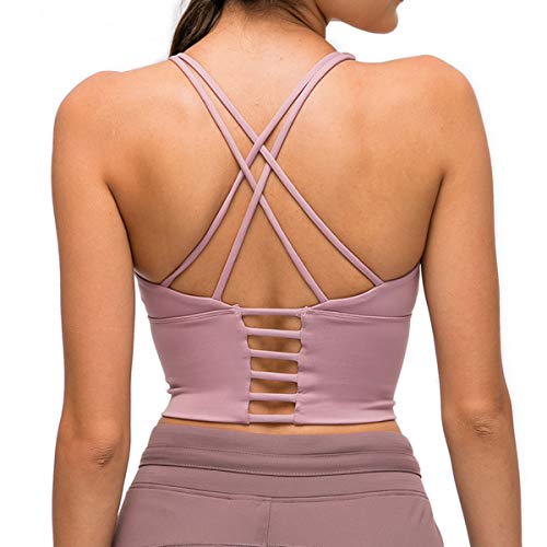 Nanomi Beauty Padded Frauen Sport-BH Workout Laufen Yoga Tops (Grau-lila, Small) von Nanomi Beauty