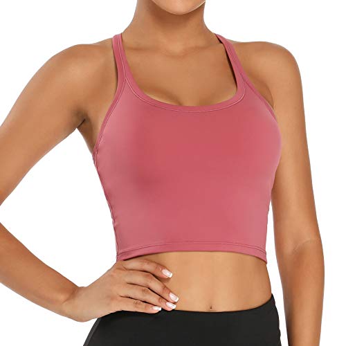 Nanomi Beauty Womens abnehmbare gepolsterte Sport-BHS Workout Running Yoga Tank Tops (Rosenrot, Large) von Nanomi Beauty