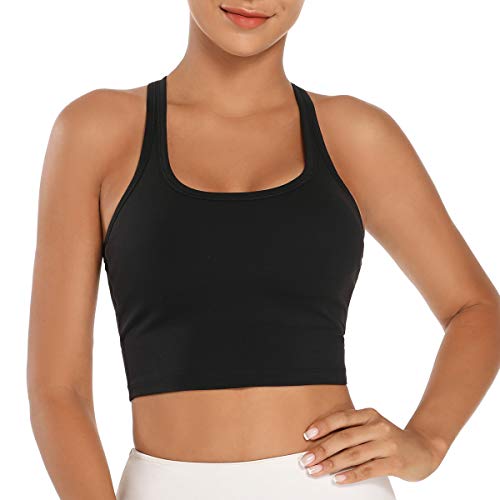 Nanomi Beauty Womens abnehmbare gepolsterte Sport-BHS Workout Running Yoga Tank Tops (Schwarz, X-Large) von Nanomi Beauty