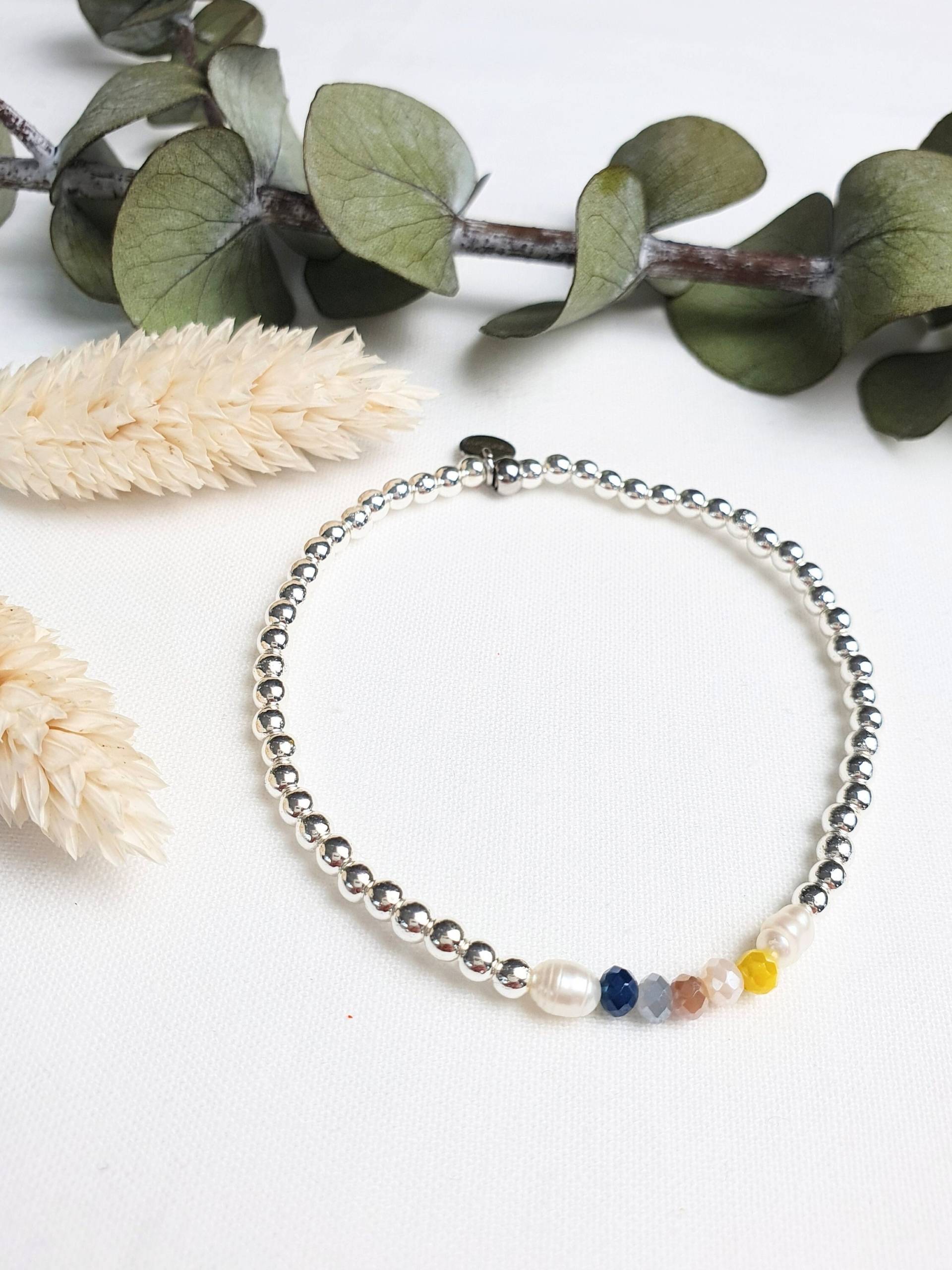 Edles Armband Damen, Edelsteinschmuck, Perlenarmband, Geschenke Für Frauen, Glücksbringer, Silber, Brautschmuck, Silberschmuck von NanoniIndividuell