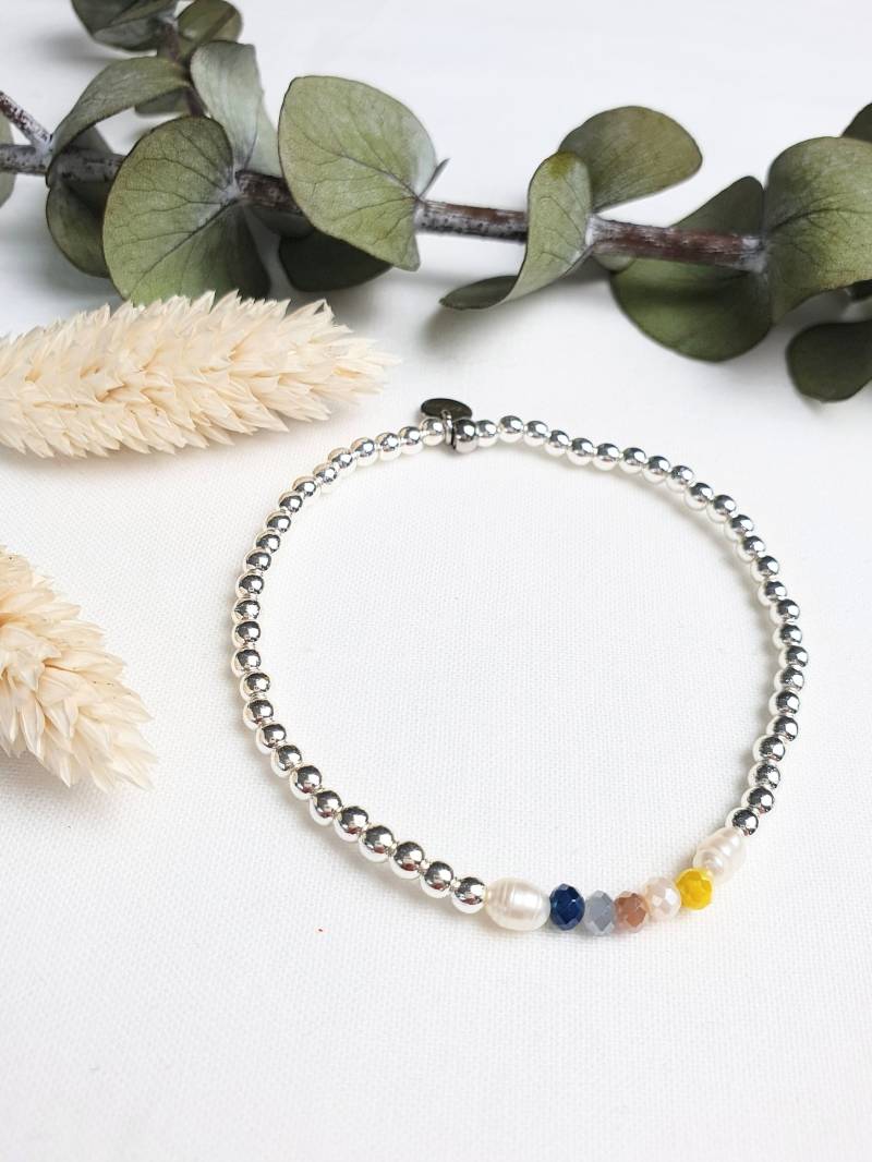 Edles Armband Damen, Edelsteinschmuck, Perlenarmband, Geschenke Für Frauen, Glücksbringer, Silber, Brautschmuck, Silberschmuck von NanoniIndividuell