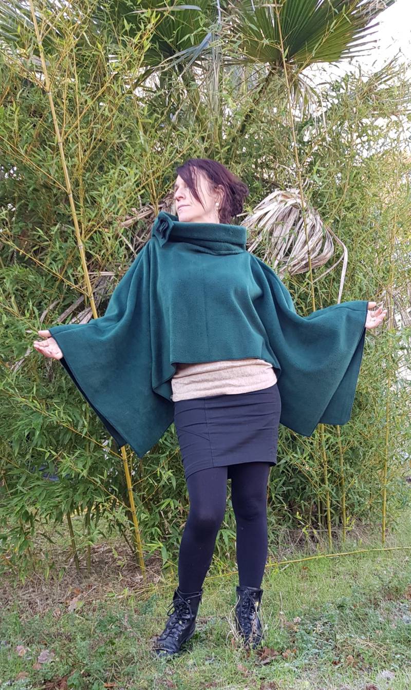 Cape Polar Rock, Rock-Polar, Polar-Tannengrün-Poncho, Grünen Fleece, Mit Spindel, Heiße Kap von NanouFromTheCourt
