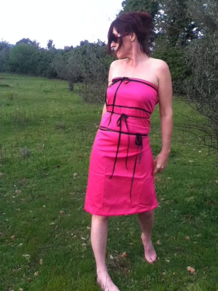 Trägerloses Kleid/Rock Lange Multilink Baumwolle Rosa Fushia Trägerloses Kleid/Rock Lange Multilink Baumwolle Rosa Fushia von NanouFromTheCourt