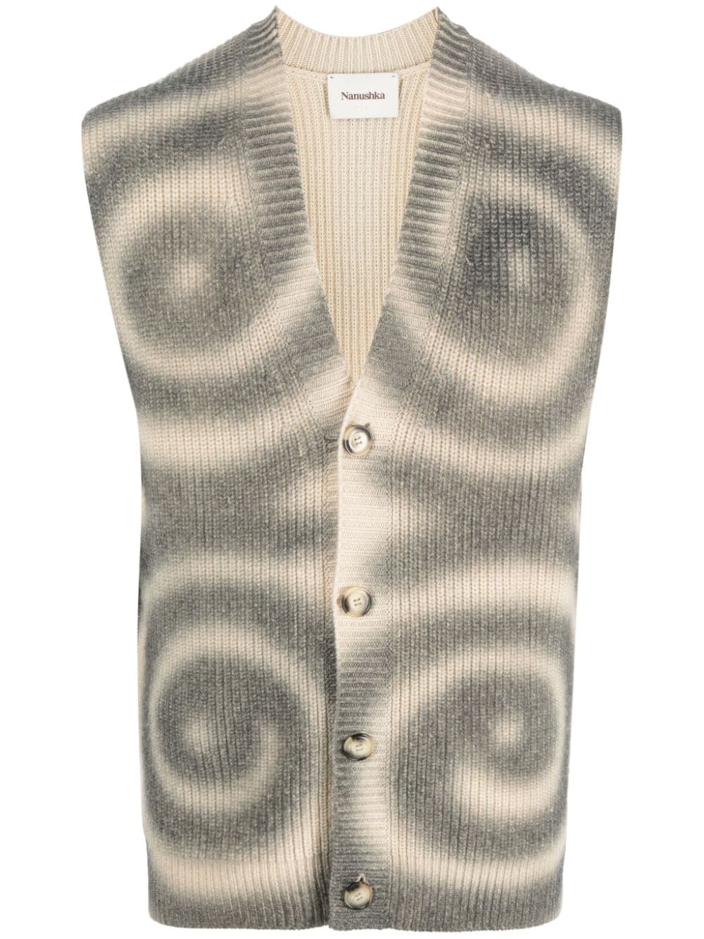 Nanushka Ärmelloser Cardigan mit grafischem Print - Nude von Nanushka