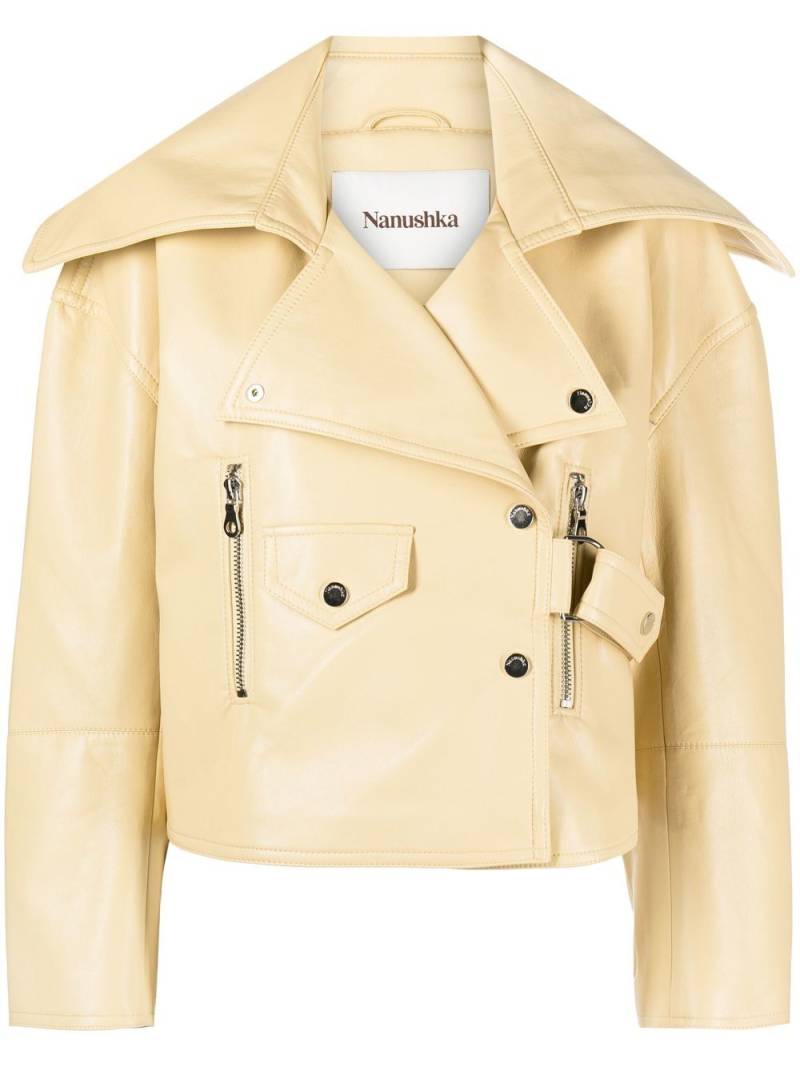 Nanushka Cropped-Bikerjacke - Nude von Nanushka