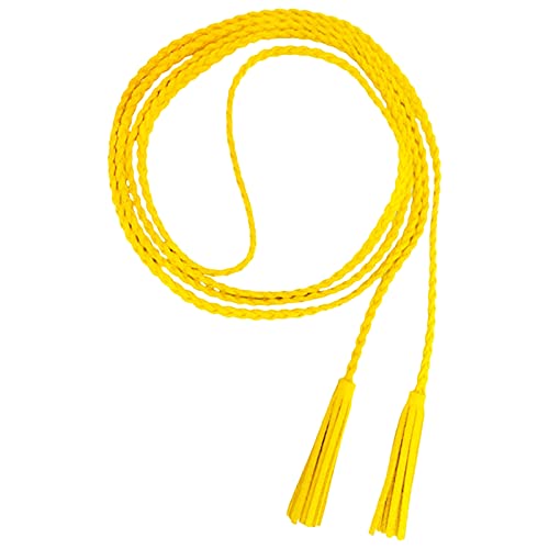 Nanxson Damen Taillengürtel Gewebte Quasten Kettengürtel Leder Dünner Gürtel für Kleid PDW0042 (gelb) von Nanxson