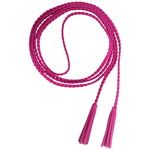 Nanxson Damen Taillengürtel Gewebte Quasten Kettengürtel Leder Dünner Gürtel für Kleid PDW0042 (pink von Nanxson