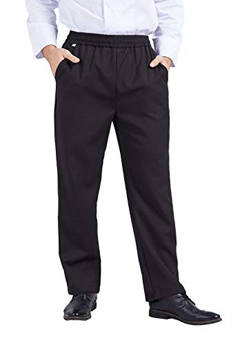 Nanxson Herren Damen Kochhose Arbeitshose Bäckerhose schwarz Hose mit elastische Taille CFM2008 von Nanxson