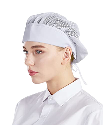 Nanxson Damen 3 Stück Kochmütze Arbeitsmütze atmungsaktiv Mesh Haarnetz Unisex Staubmütze Industrie Werkstatt Hut von Nanxson