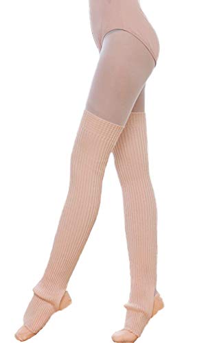 Nanxson Damen Beinwärmer Winter Gerippt Gestrickt Beinstulpen Strumpf für 80er Jahre Party Dance Sport Yoga TTW0072 (rosa) von Nanxson