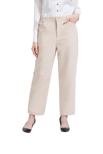 Nanxson Damen Hose Arbeitshose Anzughose für Damen Business lässig Hose 2 Tasche mit elastische Taille CFM2017 Khaki M von Nanxson