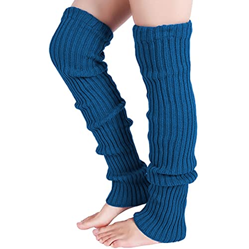 Nanxson Damen Lang Stulpe Leg Warmer Gestrickte Over-Knee Lange Beinstulpe Tanzen Strumpf (Dunkel Blau-65) von Nanxson