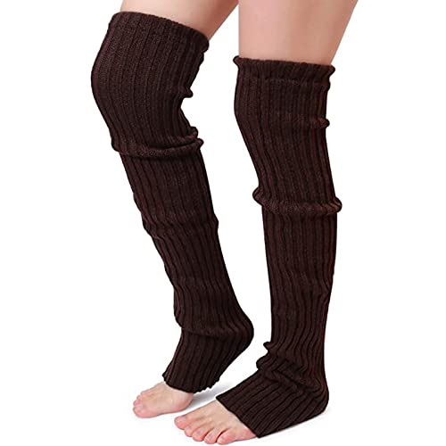 Nanxson Damen Lang Stulpe Leg Warmer Gestrickte Over-Knee Lange Beinstulpe Tanzen Strumpf (Kaffee-65) von Nanxson