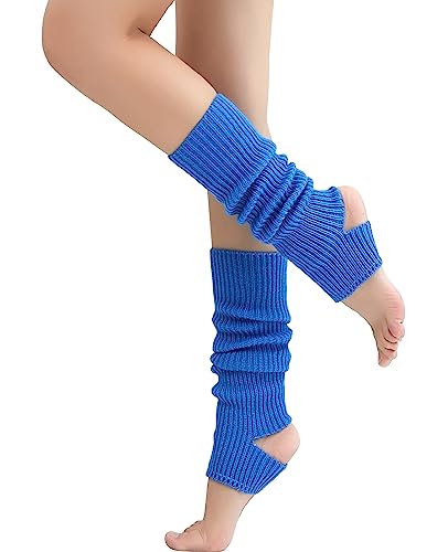 Nanxson Damen Stulpen Gothic Punk Gerippte Gestrickte Beinlinge Harajuku Beinwärmer für Party Sport Freizeitsocken (Dunkel Blau) von Nanxson