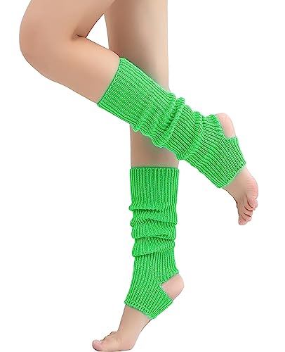 Nanxson Damen Stulpen Gothic Punk Gerippte Gestrickte Beinlinge Harajuku Beinwärmer für Party Sport Freizeitsocken (Grün) von Nanxson