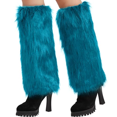 Nanxson Damen Stulpen Lange Furry Fuzzy Beinwärmer Strümpfe Winter Warm Beinlinge Stulpe TTW0034 (Blau) von Nanxson