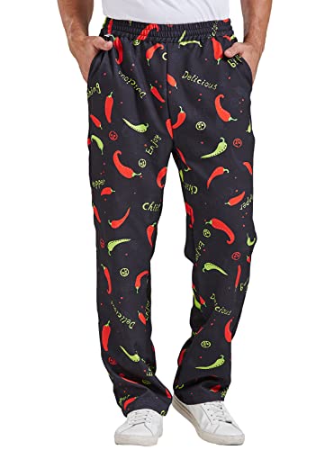 Nanxson Herren Kochhose Arbeitshose mit Gummizug in der Taille Bäckerhose mit Kordelzug von Nanxson