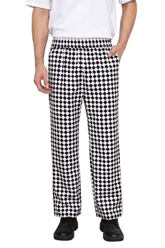 Nanxson Herren Kochhose Arbeitshose mit Gummizug in der Taille Bäckerhose mit Kordelzug von Nanxson